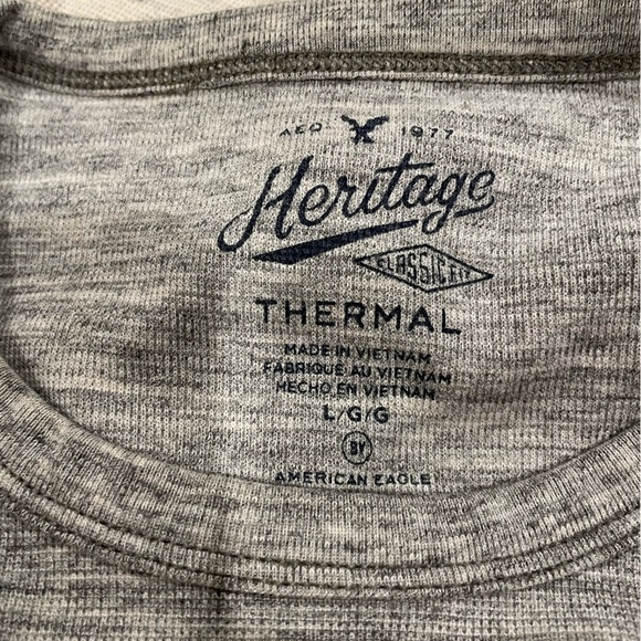 American Eagle Outfitters Men’s Thermal large gray/cream long sleeve pullover - Picture 6 of 6